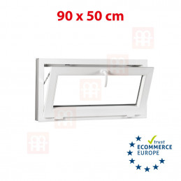 Plastové okno  90x50 cm (900x500 mm)  bílé  sklopné