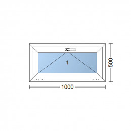 Plastové okno  100x50 cm (1000x500 mm)  bílé  sklopné