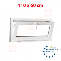 Plastové okno  110x60 cm (1100x600 mm)  bílé  sklopné