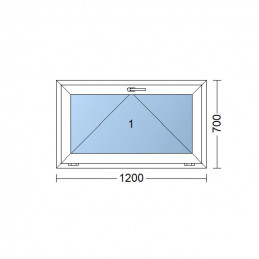 Plastové okno  120x70 cm (1200x700 mm)  bílé  sklopné