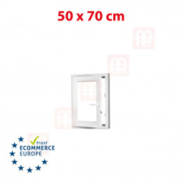 Plastové okno  50x70 cm (500x700 mm)  bílé  otevíravé i sklopné  levé