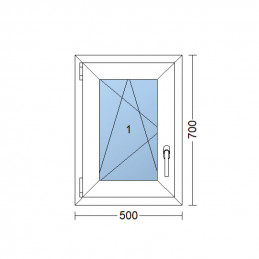 Plastové okno  50x70 cm (500x700 mm)  bílé  otevíravé i sklopné  levé