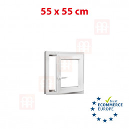Plastové okno  55 x 55 cm (550 x 550 mm)  bílé otevíravé i sklopné  pravé