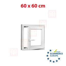 Plastové okno  60 x 60 cm (600 x 600 mm)  bílé  otevíravé i sklopné  pravé