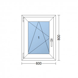 Plastové okno  60x80 cm (600x800 mm)  bílé  otevíravé i sklopné  levé