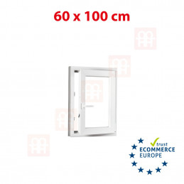 Plastové okno  60 x 100 cm (600 x 1000 mm)  bílé  otevíravé i sklopné  pravé