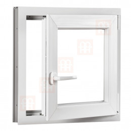Plastové okno  90 x 90 cm (900 x 900 mm)  bílé  otevíravé i sklopné  pravé