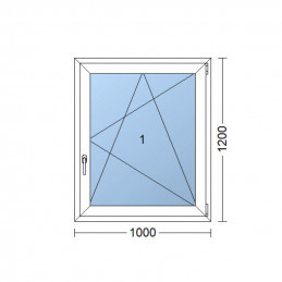 Plastové okno  100 x 120 cm (1000 x 1200 mm)  bílé  otevíravé i sklopné  pravé