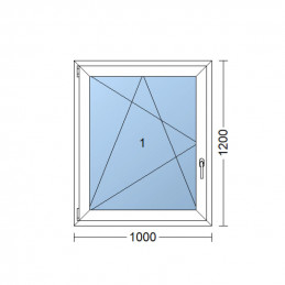 Plastové okno  100x120 cm (1000x1200 mm)  bílé  otevíravé i sklopné  levé