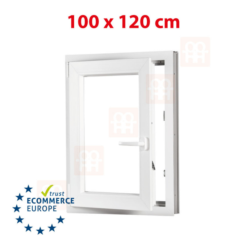 Plastové okno  100x120 cm (1000x1200 mm)  bílé  otevíravé i sklopné  levé