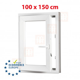 Plastové okno  100x150 cm (1000x1500 mm)  bílé  otevíravé i sklopné  levé