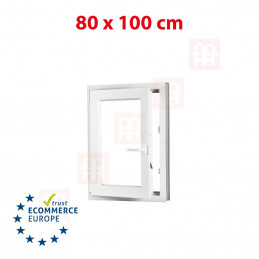 Plastové okno  80x100 cm (800x1000 mm)  bílé  otevíravé i sklopné  levé