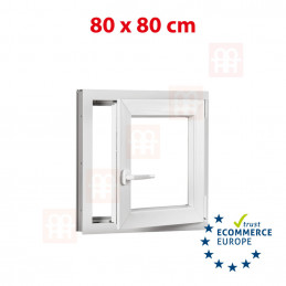 Plastové okno  80 x 80 cm (800 x 800 mm)  bílé  otevíravé i sklopné  pravé