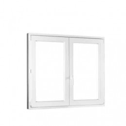 Plastové okno  130x110 cm (1300x1100 mm)  bílé  dvoukřídlé bez sloupku (štulp)  pravé