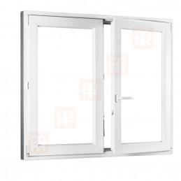Plastové okno  140x110 cm (1400x1100 mm)  bílé  dvoukřídlé bez sloupku (štulp)  pravé