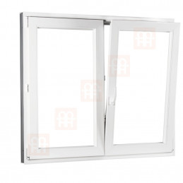 Plastové okno  140x110 cm (1400x1100 mm)  bílé  dvoukřídlé bez sloupku (štulp)  pravé
