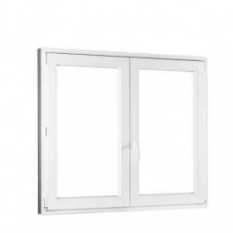 Plastové okno  150x120 cm (1500x1200 mm)  bílé  dvoukřídlé bez sloupku (štulp)  pravé