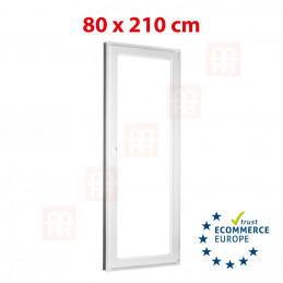 Műanyag ajtó  80x210 cm (800x2100 mm)  fehér  erkély  nyitható és felhajtható  jobbra