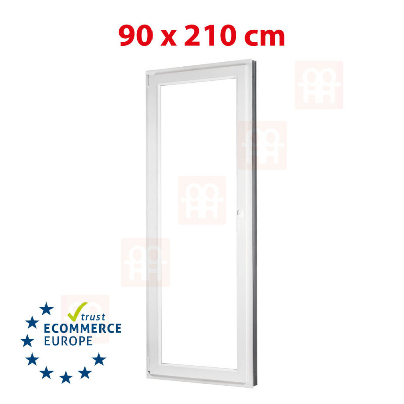 Műanyag ajtó  90 x 210 cm (900 x 2100 mm)  fehér  erkély  nyitható és felhajtható  balra