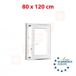 Plastové okno  80 x 120 cm (800 x 1200 mm)  bílé  otevíravé i sklopné  pravé