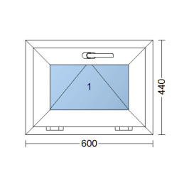 Plastové okno  60x44 cm (600x440 mm)  bílé  sklopné