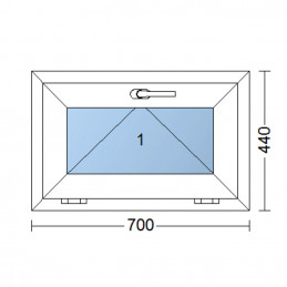 Plastové okno  70x44 cm (700x440 mm)  bílé  sklopné
