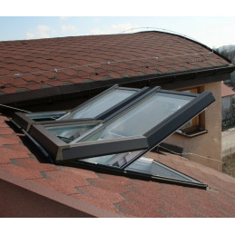 PVC tetőablak  78x98 cm (780x980 mm)  fehér, szürke burkolattal  SKYLIGHT