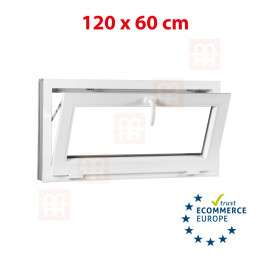 copy of Plastové okno  120x50 cm (1200x500 mm)  bílé  sklopné