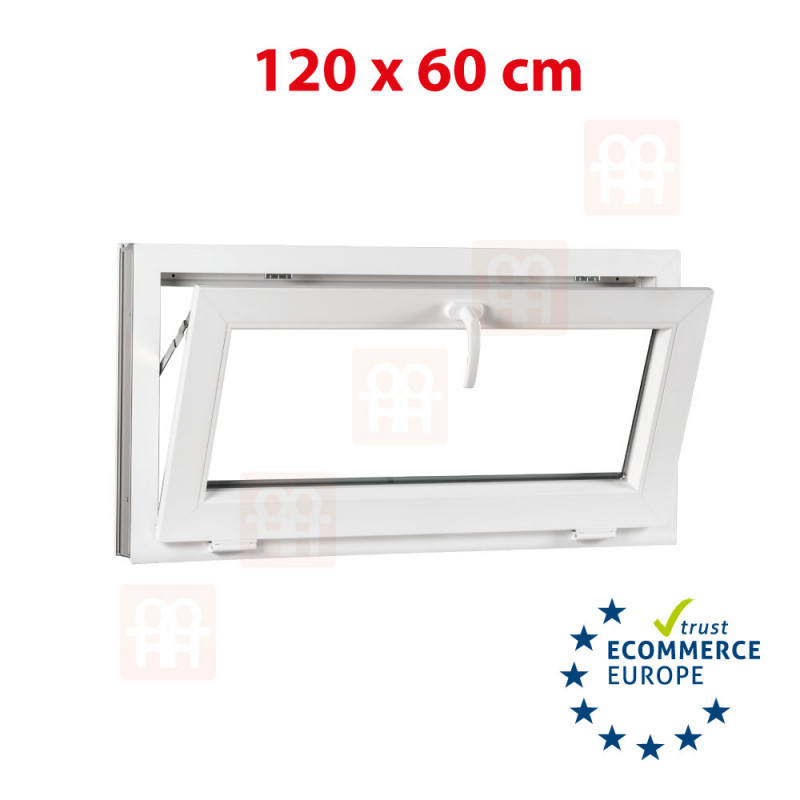 copy of Plastové okno  120x50 cm (1200x500 mm)  bílé  sklopné