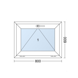 Műanyag ablak 80x60 cm (800x600mm) bukó fehér / arany tölgy