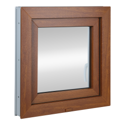 Műanyag ablak 55x55 cm (550x550mm) bukó-nyíló jobbos fehér / arany tölgy