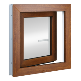 Műanyag ablak 55x55 cm (550x550mm) bukó-nyíló jobbos fehér / arany tölgy