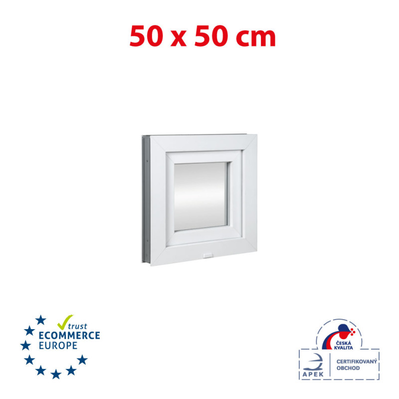 Műanyag ablak | 50x50 cm (500x500 mm) | fehér | bukó Műanyag ablak | 50x50 cm (500x500 mm) | fehér | bukó