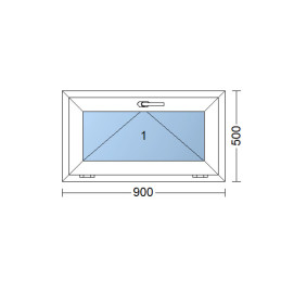 Műanyag ablak | 90x50 cm (900x500 mm) | fehér | bukó