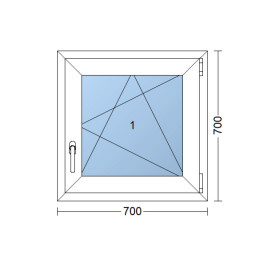 Műanyag ablak | 70 x 70 cm (700 x 700 mm) | fehér | bukó-nyíló | jobbos
