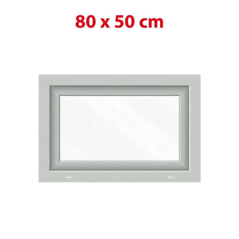 Fehér bukó műanyag ablak 800 × 500 mm (80 × 50 cm) mellékhelyiségekhez Aplast 60