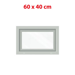Fehér bukó műanyag ablak 600 × 400 mm (60 × 40 cm) mellékhelyiségekhez Aplast 60
