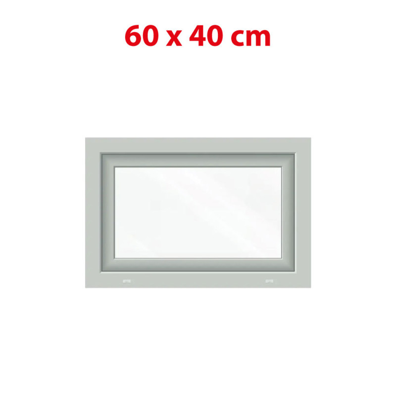 Fehér bukó műanyag ablak 600 × 400 mm (60 × 40 cm) mellékhelyiségekhez Aplast 60