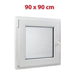 Fehér bukó műanyag ablak 900 × 900 mm (90 × 90 cm) mellék- és műszaki helyiségekhez