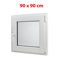 Fehér bukó műanyag ablak 900 × 900 mm (90 × 90 cm) mellék- és műszaki helyiségekhez