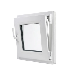 Aranytölgy/fehér bukó műanyag ablak 500 × 500 mm (50 × 50 cm) mellékhelyiségekhez Aplast 60